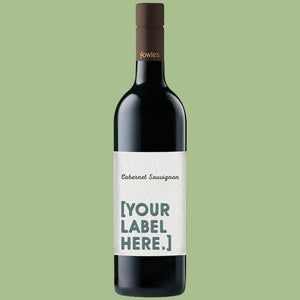 A bottle of Fowles Wine Cabernet Sauvignon with a FowlesDIY customised wine label