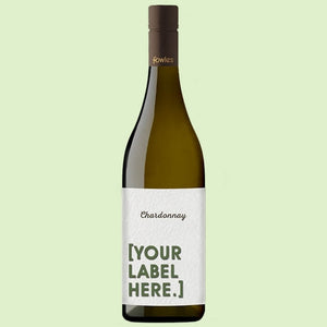 A bottle of Fowles Wine Chardonnay with a FowlesDIY customised wine label