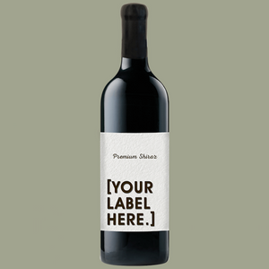 A bottle of Fowles Wine Premium Shiraz with a FowlesDIY customised wine label